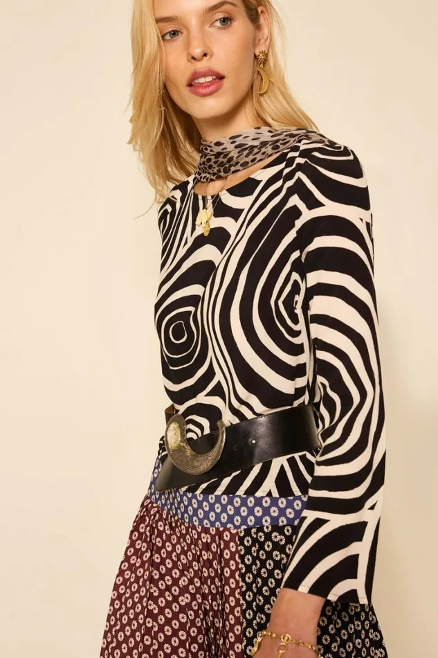 Women RIXO All Clothing Verona Top Whirlpool Mono