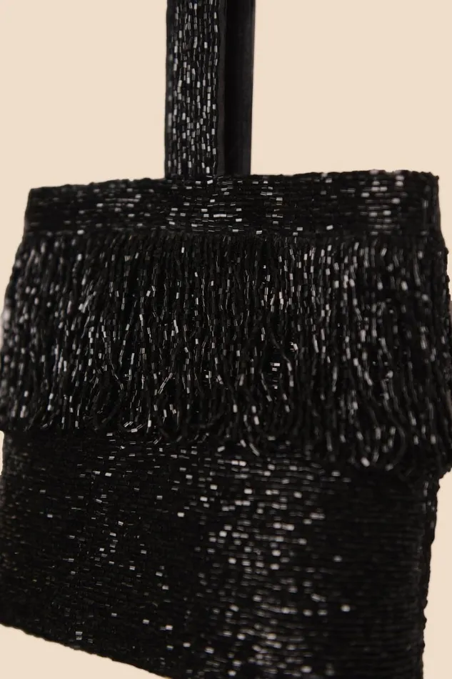 Women RIXO All Occasion Zenni Beaded Bucket Bag Black
