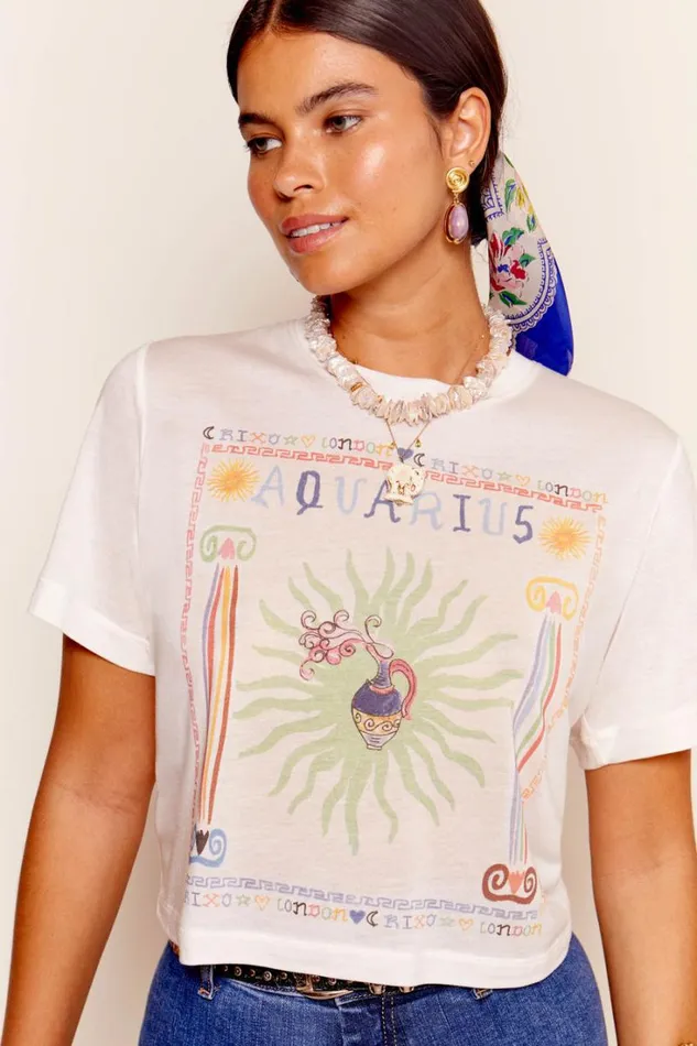 Women RIXO Extended Sizing Ria Zodiac TShirt Aquarius
