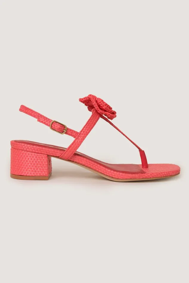 Women RIXO Shoes Kasey Raffia Sandals Red