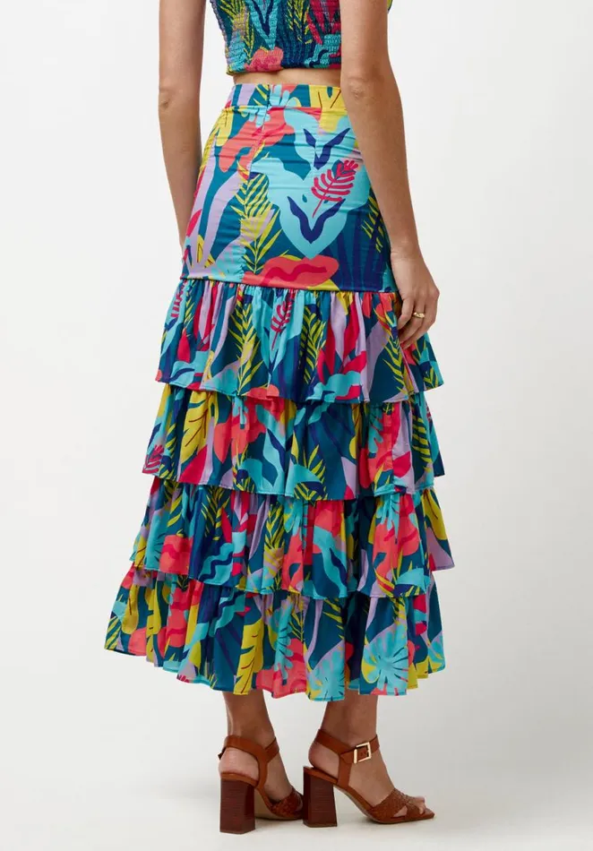 Women Ruffled and Tiered Milan Skirt Rainforest Lake Buffalo David Bitton Dresses and Jumpsuits