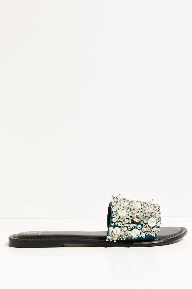 Women Sandals Free People Jem Embellished Sandals Green