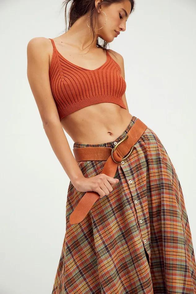 Women Skirts Free People Madras Button Front Maxi Skirt Multi