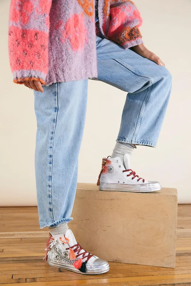 Women Sneakers Free People Axel Embellished HiTop Sneakers White