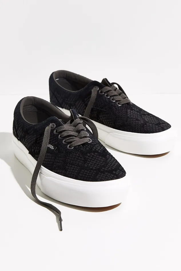 Women Sneakers Free People UA Era Snake Platform Sneakers Emboss Black