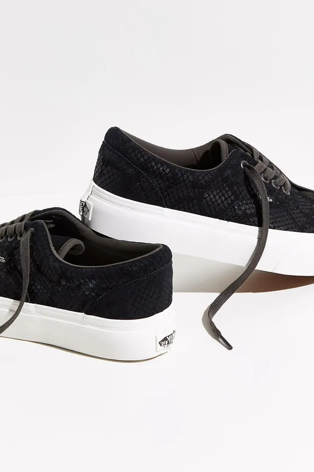 Women Sneakers Free People UA Era Snake Platform Sneakers Emboss Black
