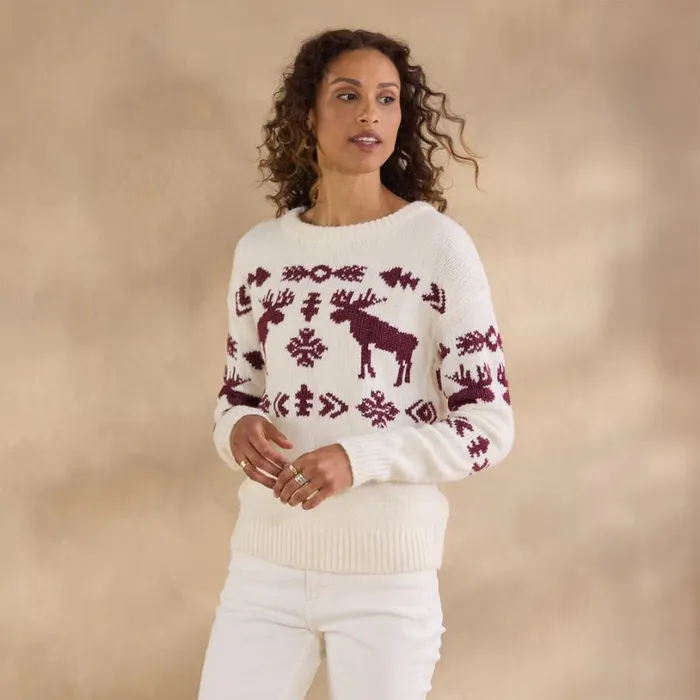 Women Spirited Moose Sweater Petite Marshmallow Sundance Catalog Petite Styles Women Spirited Moose Sweater Petite Marshmallow Sundance Catalog Petite Styles
