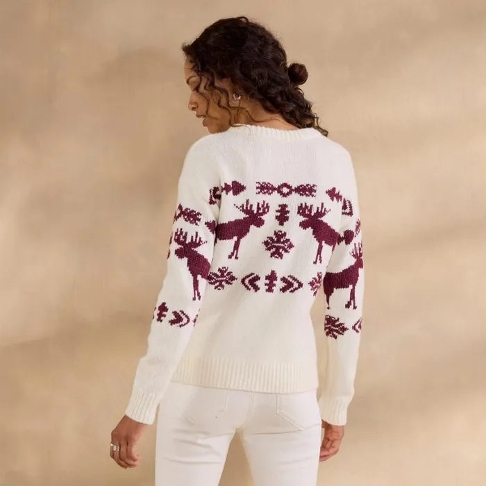 Women Spirited Moose Sweater Petite Marshmallow Sundance Catalog Petite Styles Women Spirited Moose Sweater Petite Marshmallow Sundance Catalog Petite Styles