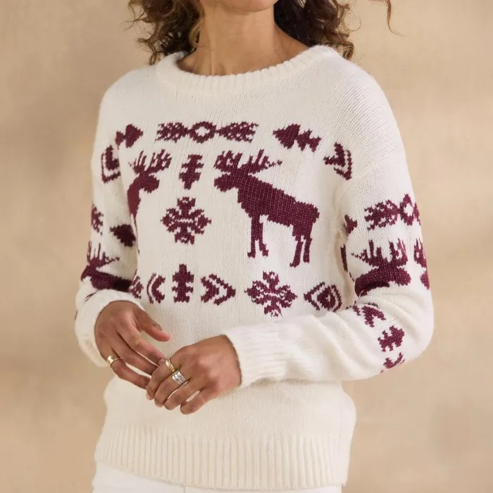 Women Spirited Moose Sweater Petite Marshmallow Sundance Catalog Petite Styles Women Spirited Moose Sweater Petite Marshmallow Sundance Catalog Petite Styles