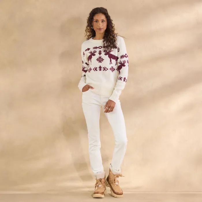Women Spirited Moose Sweater Petite Marshmallow Sundance Catalog Petite Styles Women Spirited Moose Sweater Petite Marshmallow Sundance Catalog Petite Styles