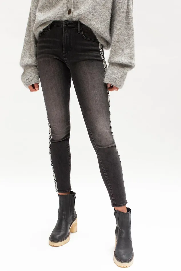 Women Statement Jeans Free People Driftwood Jackie Jeans Snake Stripe