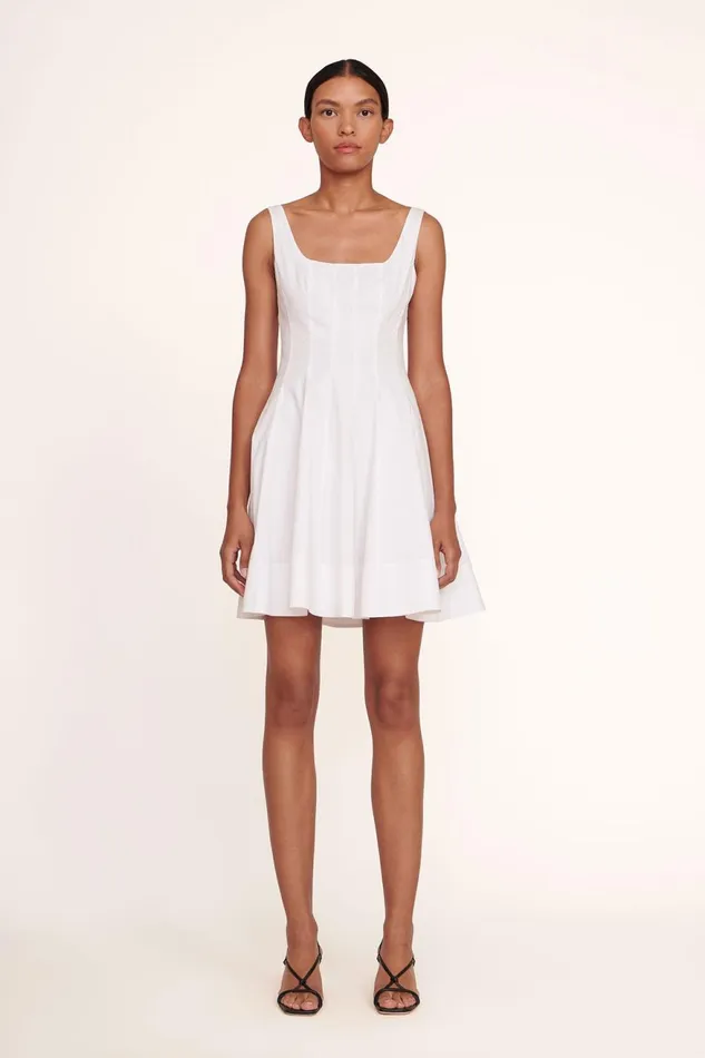 Women STAUD Dresses MINI WELLS DRESS WHITE