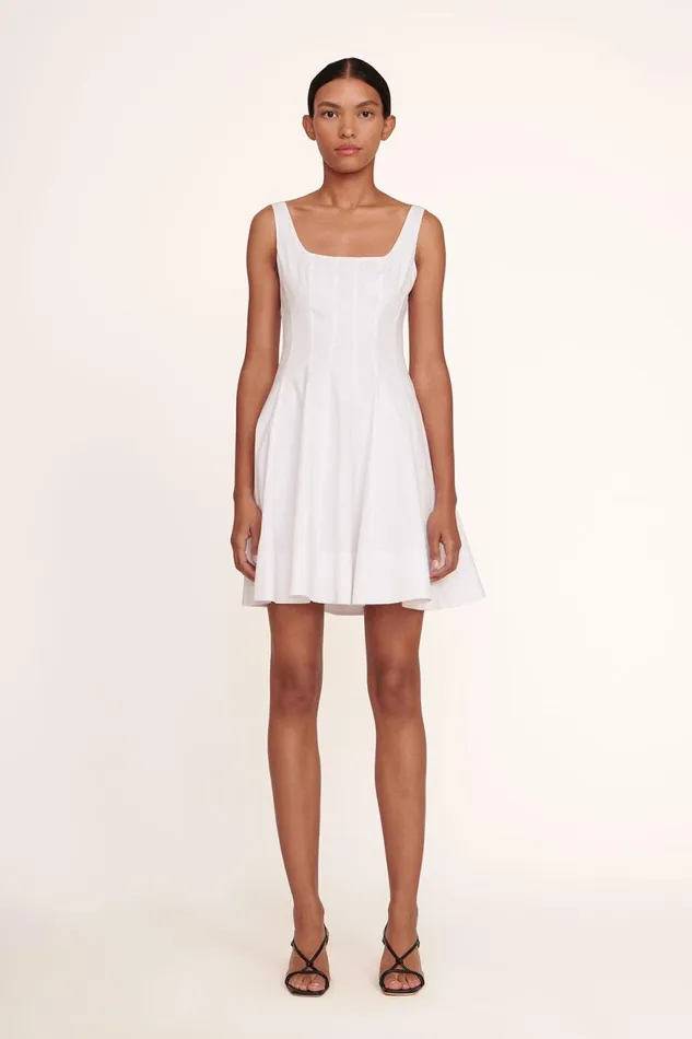 Women STAUD Dresses MINI WELLS DRESS WHITE