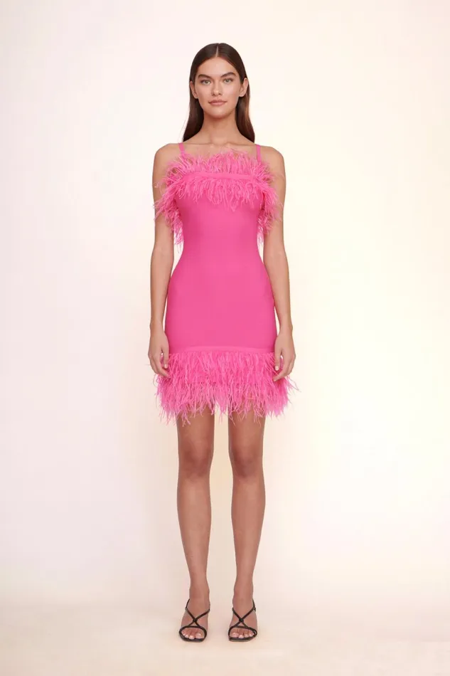 Women STAUD Knits ETTA DRESS SHOCKING PINK