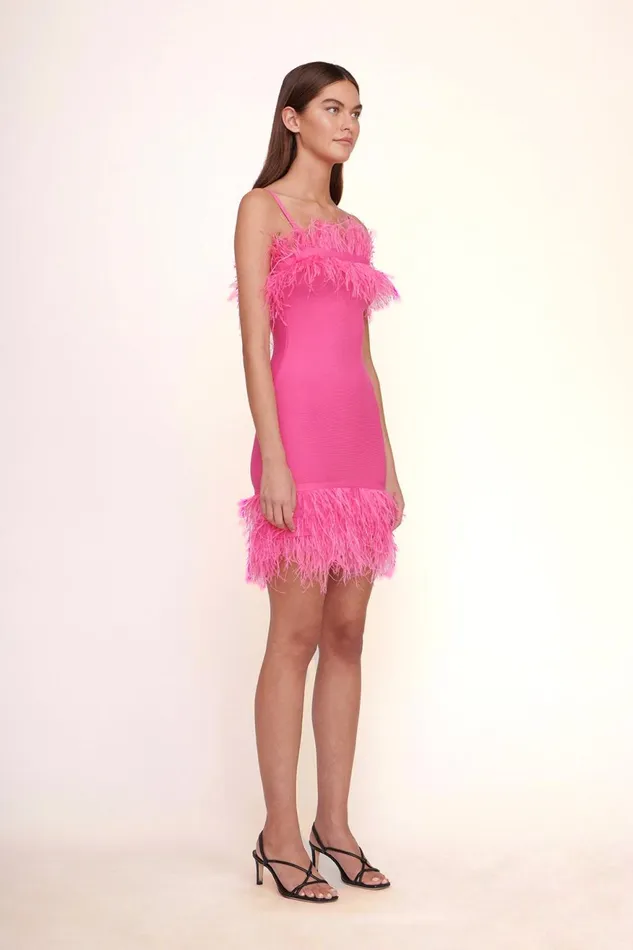 Women STAUD Knits ETTA DRESS SHOCKING PINK