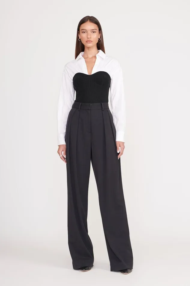 Women STAUD Knits HAZEL TOP BLACK WHITE Women STAUD Knits HAZEL TOP BLACK WHITE
