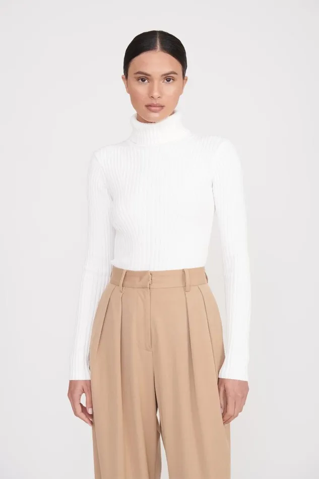 Women STAUD Knits JACE TOP IVORY