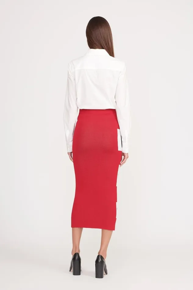 Women STAUD Knits KARINA SKIRT RUBY GEOSCAPE Women STAUD Knits KARINA SKIRT RUBY GEOSCAPE