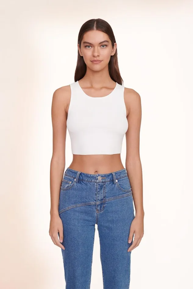 Women STAUD Knits NOOR TOP WHITE
