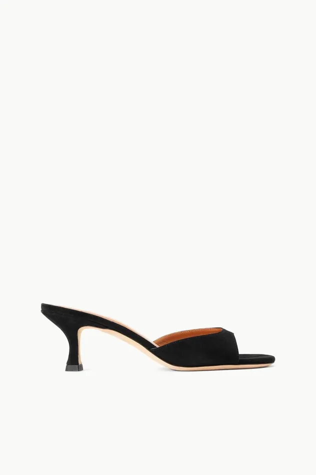 Women STAUD Mules and Flats BRIGITTE MULE BLACK SUEDE