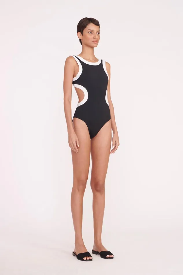 Women STAUD Swim DOLCE ONE PIECE BLACK WHITE Women STAUD Swim DOLCE ONE PIECE BLACK WHITE
