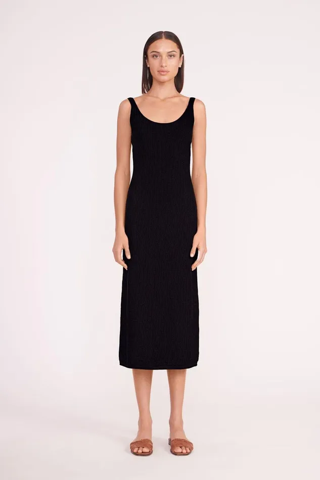 Women STAUD Swim JESSICA COVERUP DRESS BLACK