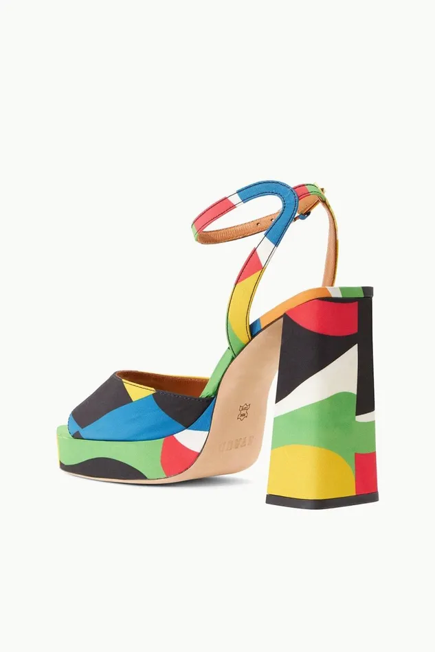 Women STAUD Swim SOLANGE PLATFORM MARBLE WAVE TAFFETA