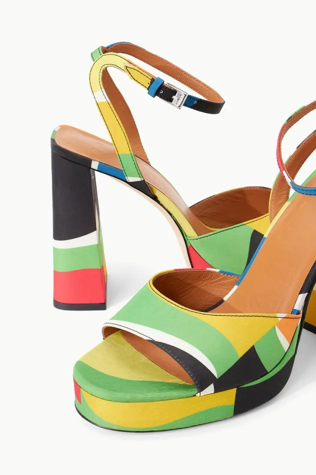 Women STAUD Swim SOLANGE PLATFORM MARBLE WAVE TAFFETA