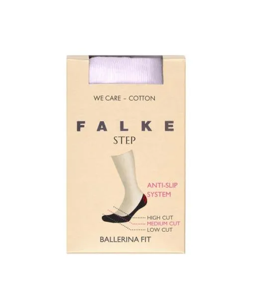 Women Step Medium Cut Box Women No Show Socks White FALKE No Show Socks