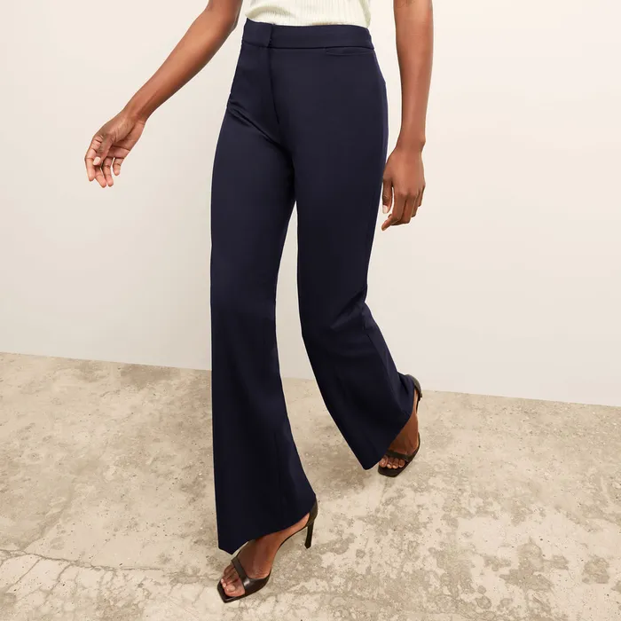 Women Suiting M M LaFleur The Horton Flare Trouser 8211 Washable Wool Twill Dark Navy
