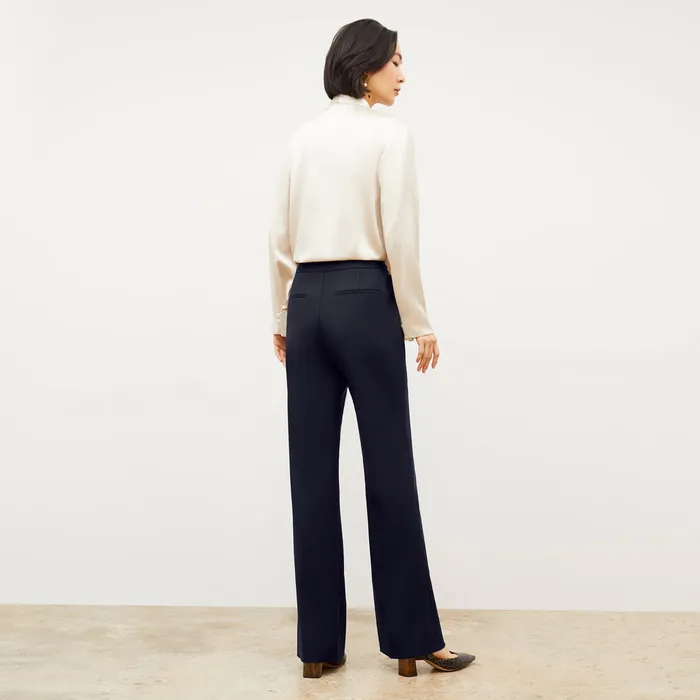 Women Suiting M M LaFleur The Horton Flare Trouser 8211 Washable Wool Twill Dark Navy