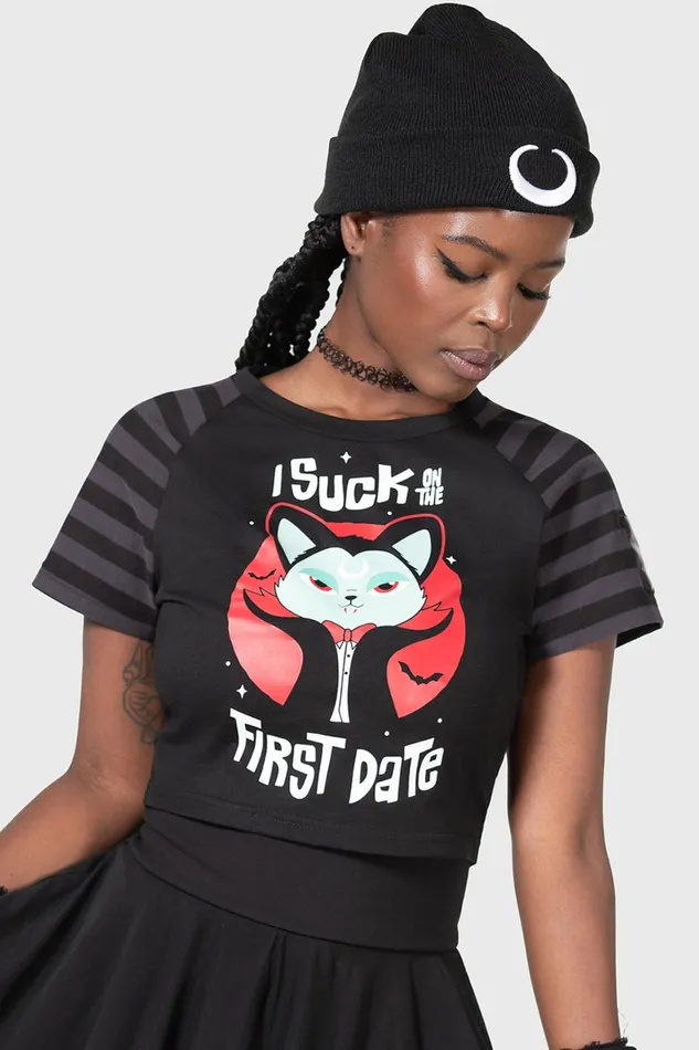 Women TShirts and Vests Killstar Purrrfect Pairing Shrunk Tee