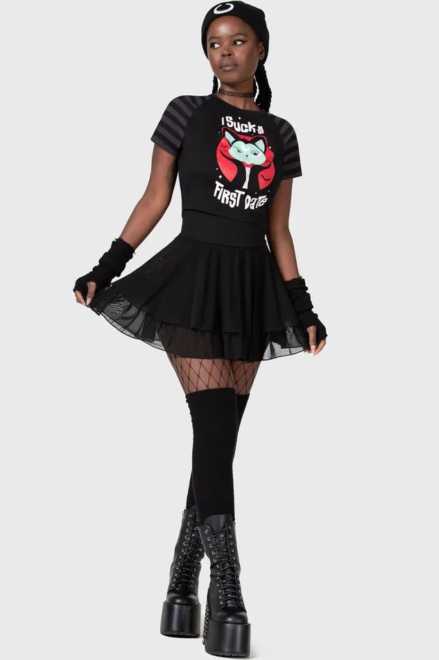 Women TShirts and Vests Killstar Purrrfect Pairing Shrunk Tee
