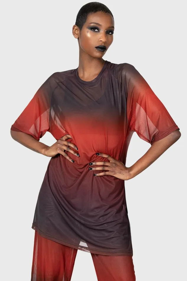 Women TShirts and Vests Killstar Unreal Trance Mesh Top