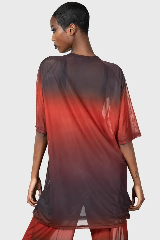 Women TShirts and Vests Killstar Unreal Trance Mesh Top