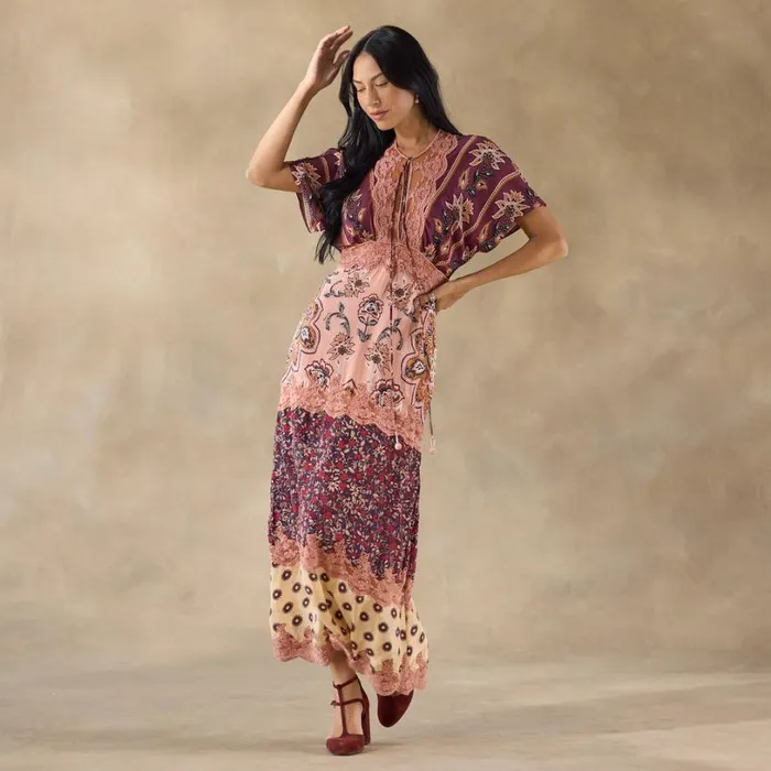Women Tapestry Of Glamour Dress Burgundy Sundance Catalog Dresses and Jumpsuits Women Tapestry Of Glamour Dress Burgundy Sundance Catalog Dresses and Jumpsuits