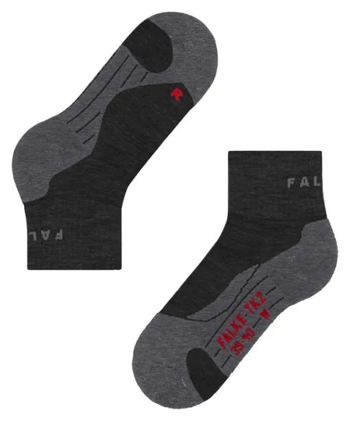 Women TK2 Explore Short Women Trekking Short Sock Asphalt Mel FALKE Hiking Socks