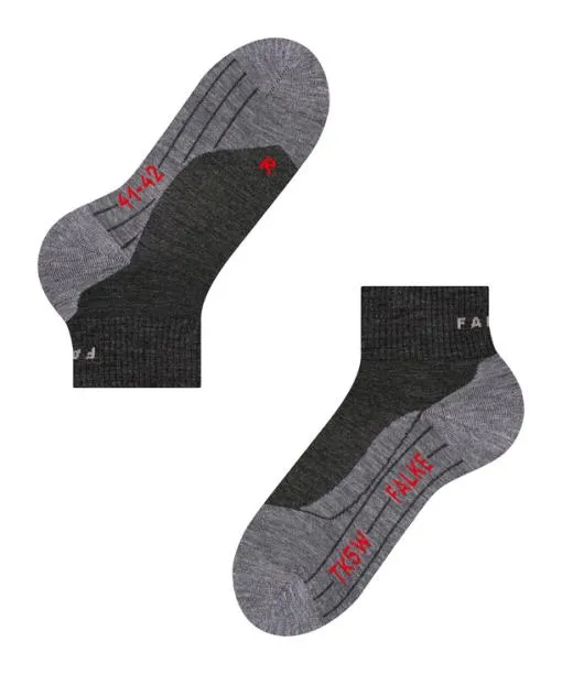 Women TK5 Wander Short Women Trekking Short Sock Asphalt Mel FALKE Hiking Socks