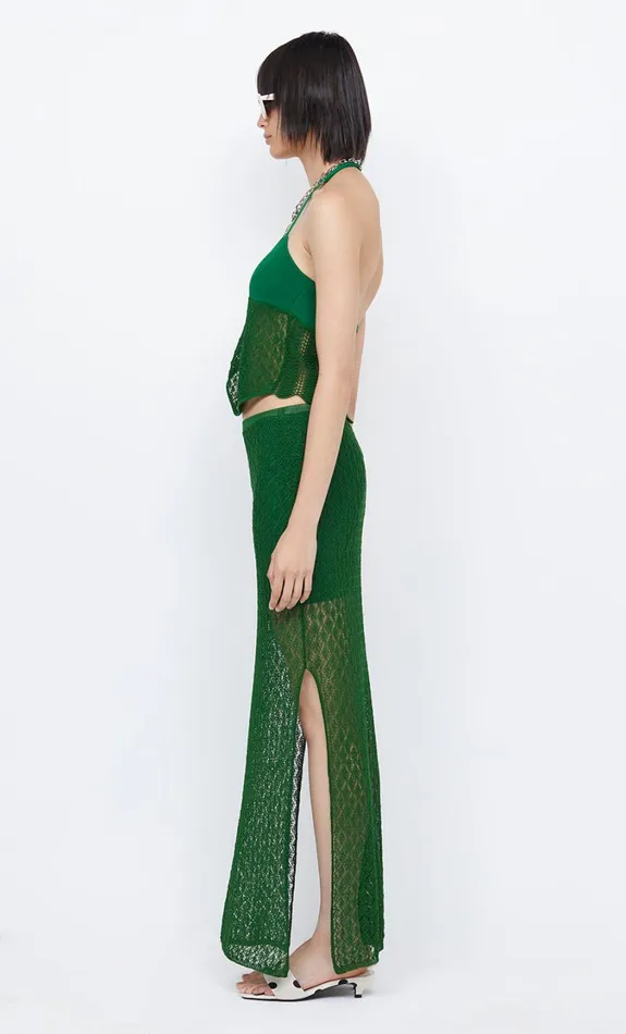 Women Tops Bec Bridge BREEZE HALTER CROP TOP Pine Green
