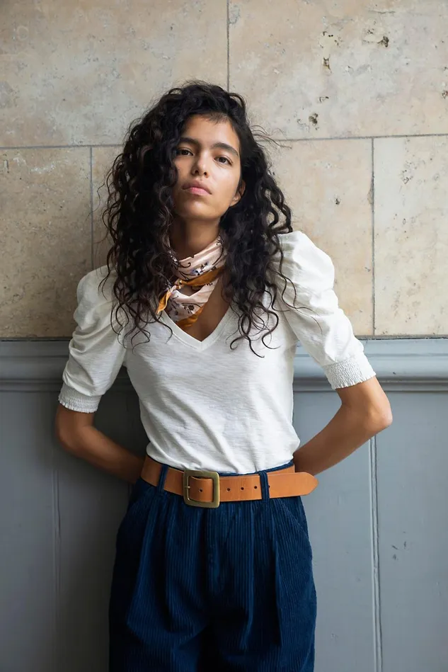 Women Tops Free People Celine Puff Sleeve Top Off White