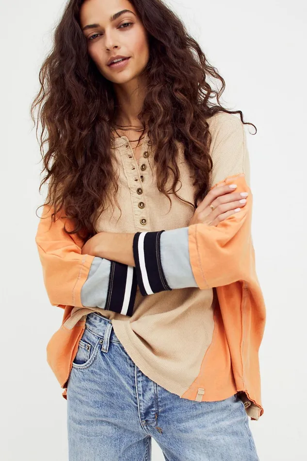 Women Tops Free People Just Tip It Henley Top Team Sport Combo