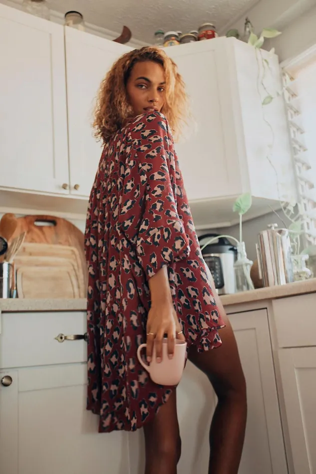 Women Tops Free People Wake Up Shirt Deep Red Combo