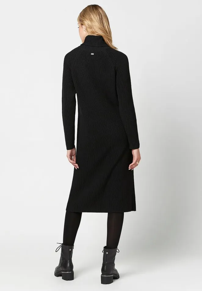Women Turtleneck Paityn Sweater Dress Black Buffalo David Bitton Dresses and Jumpsuits