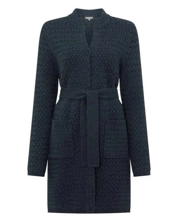Women Women039s Basketweave Open Cashmere CardiganIn Grigio Blue Grigio Blue NPeal Cardigans