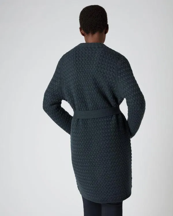 Women Women039s Basketweave Open Cashmere CardiganIn Grigio Blue Grigio Blue NPeal Cardigans