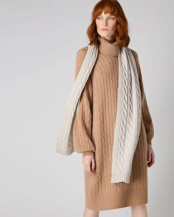 Women Women039s Cable Rib Cashmere ScarfIn Pebble Grey Pebble Grey NPeal Cashmere Scarves