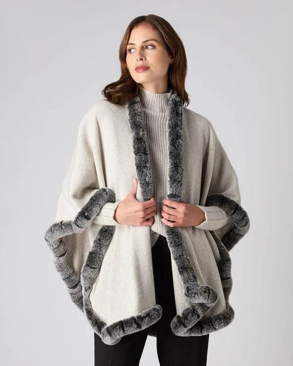 Women Women039s Cape With Fur Trim EdgeIn Pebble Grey Pebble Grey NPeal Capes and Ponchos Women Women039s Cape With Fur Trim EdgeIn Pebble Grey Pebble Grey NPeal Capes and Ponchos