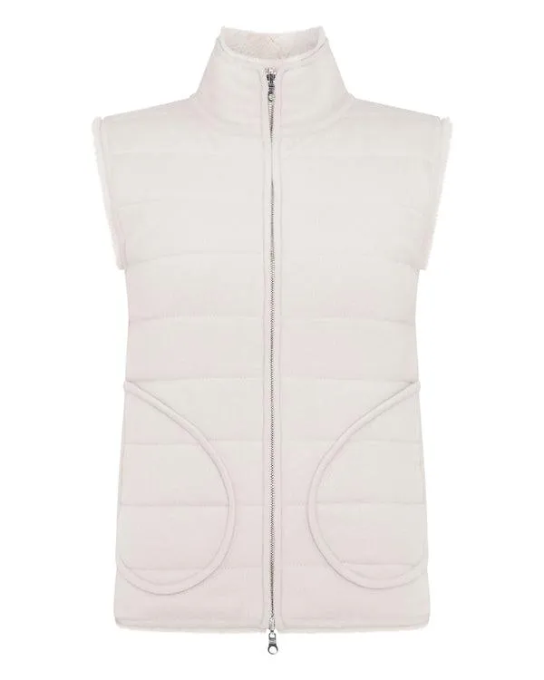 Women Women039s Fur Lined Reversible Cashmere GiletIn Snow Grey Snow Grey NPeal Gilets