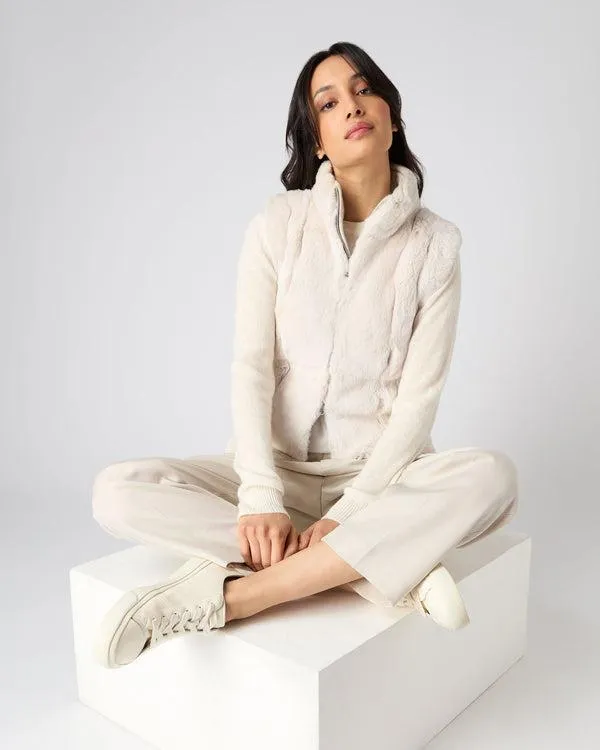 Women Women039s Fur Lined Reversible Cashmere GiletIn Snow Grey Snow Grey NPeal Gilets
