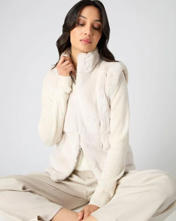 Women Women039s Fur Lined Reversible Cashmere GiletIn Snow Grey Snow Grey NPeal Gilets